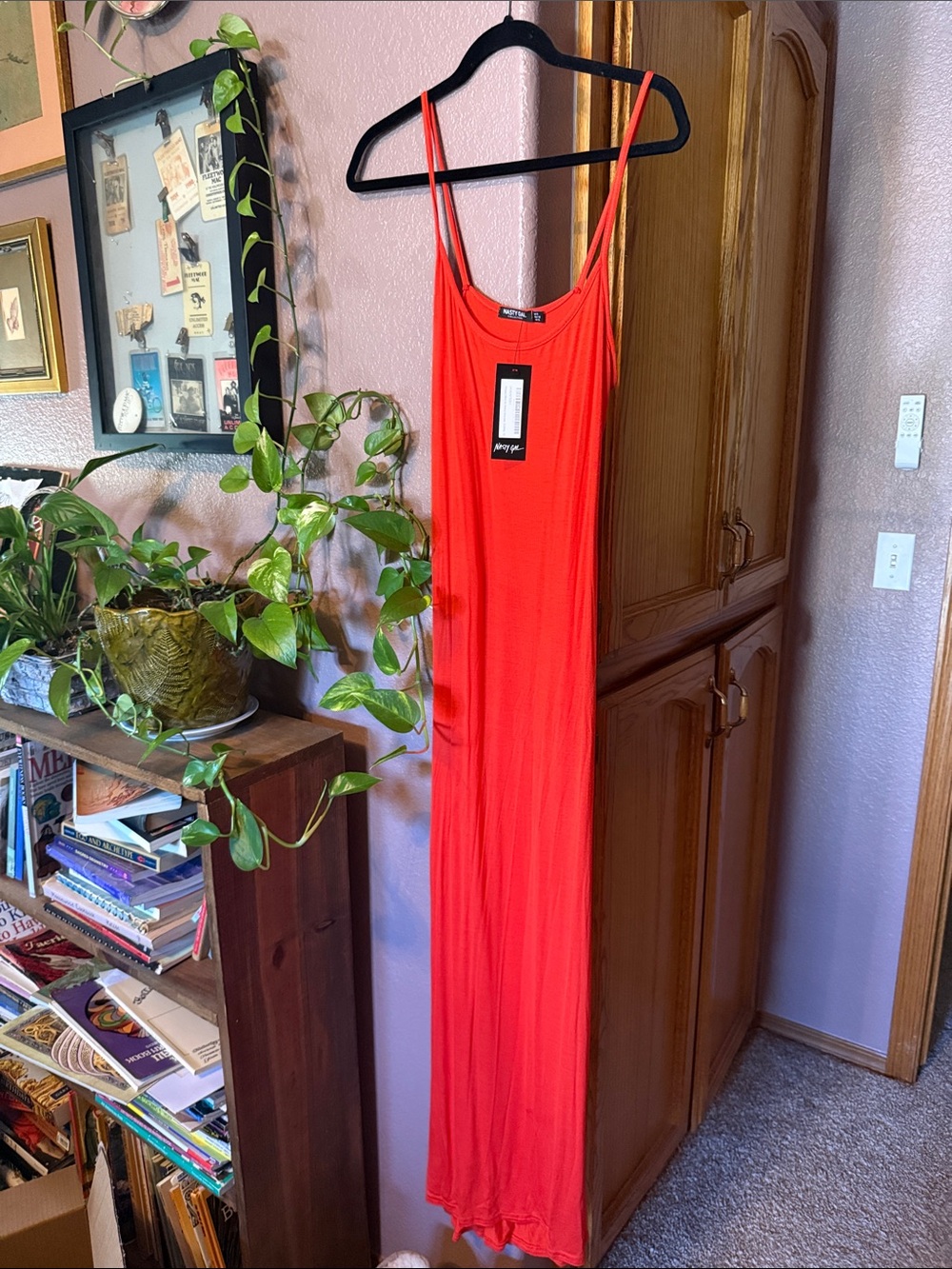 Nasty Gal Vibrant Red Maxi Slip Dress